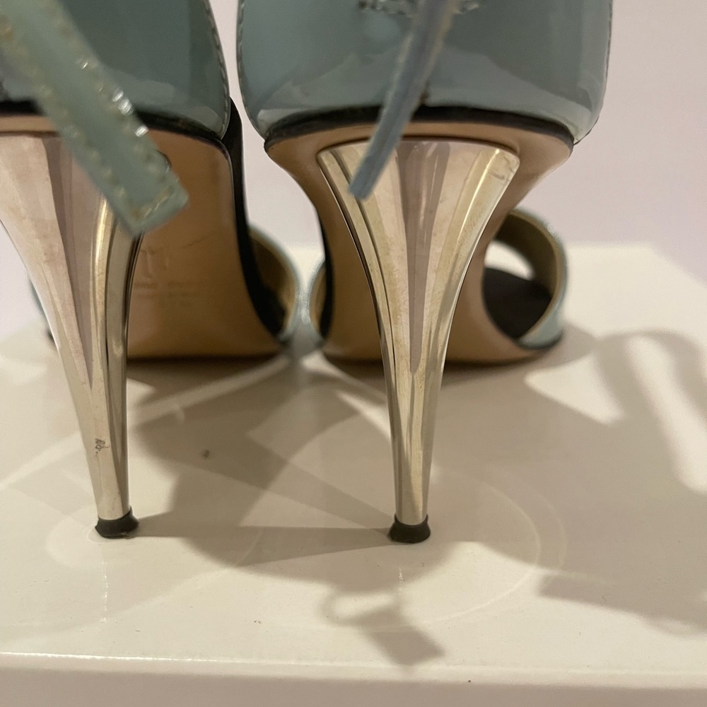 Giuseppe Zanotti Silver Blue Stiletto Heels
